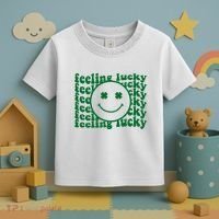 Feeling Lucky St Patricks Day Smile Face Emoji Toddler T-Shirt thumb 3
