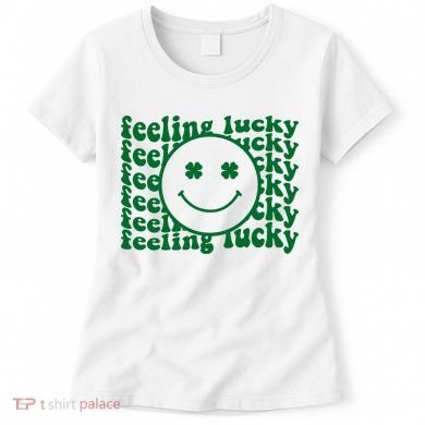 Feeling Lucky St Patricks Day Smile Face Emoji Women's T-Shirt