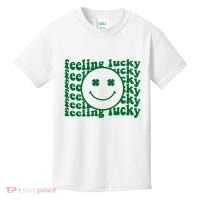 Feeling Lucky St Patricks Day Smile Face Emoji Kids T-Shirt thumb 0