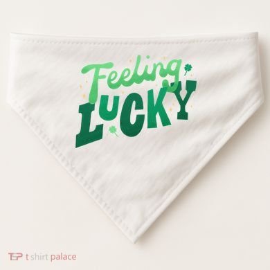 Feeling Lucky St Patrick's Day Festive USA-Made Doggie Bandana