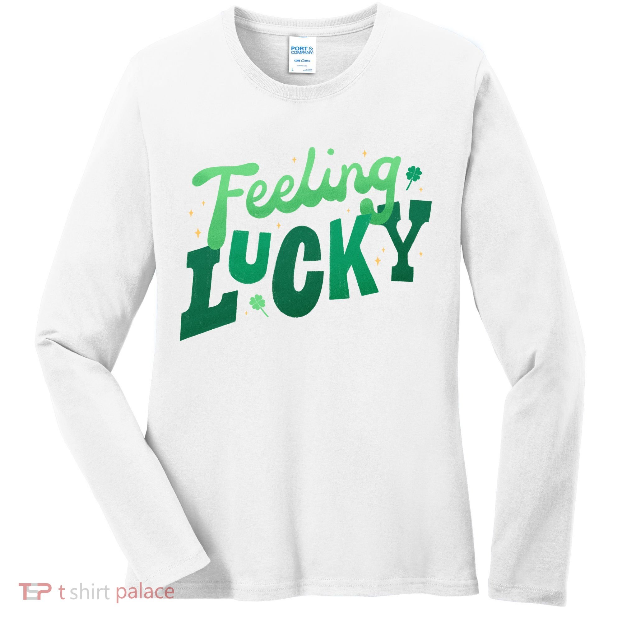 Feeling Lucky St Patrick's Day Festive Women's Long Sleeve Shirt