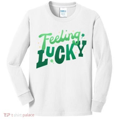 Feeling Lucky St Patrick's Day Festive Kids Long Sleeve Shirt