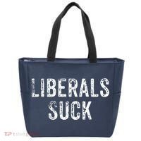 Funny Liberals Suck Shirt | Republican Conservatives Tee Tote Bag thumb 0