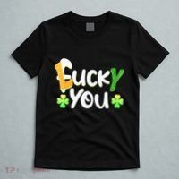 Funny Leprechaun Shamrock Fuck Lucky You St Patricks Day T-Shirt thumb 5
