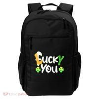 Funny Leprechaun Shamrock Fuck Lucky You St Patricks Day Backpack thumb 0