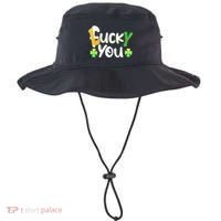Funny Leprechaun Shamrock Fuck Lucky You St Patricks Day Bucket Hat thumb 0