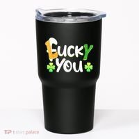 Funny Leprechaun Shamrock Fuck Lucky You St Patricks Day Tumbler thumb 0