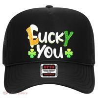 Funny Leprechaun Shamrock Fuck Lucky You St Patricks Day Hat thumb 0