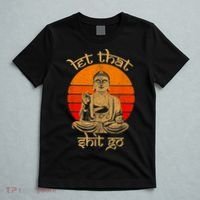 Funny Let That Shit Go Buddha T-Shirt thumb 5