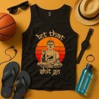 Funny Let That Shit Go Buddha Tank Top thumb 4