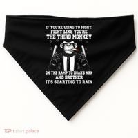 Fight Like The Third Monkey On Noah's Ark USA-Made Doggie Bandana thumb 0