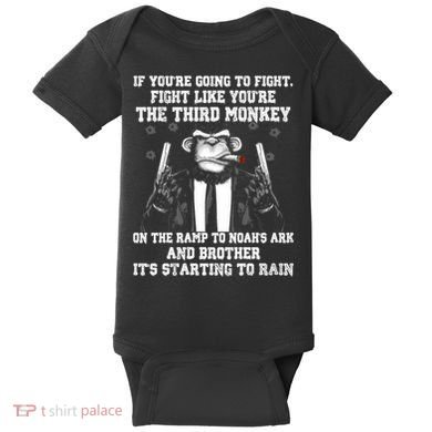 Fight Like The Third Monkey On Noah's Ark Baby Bodysuit