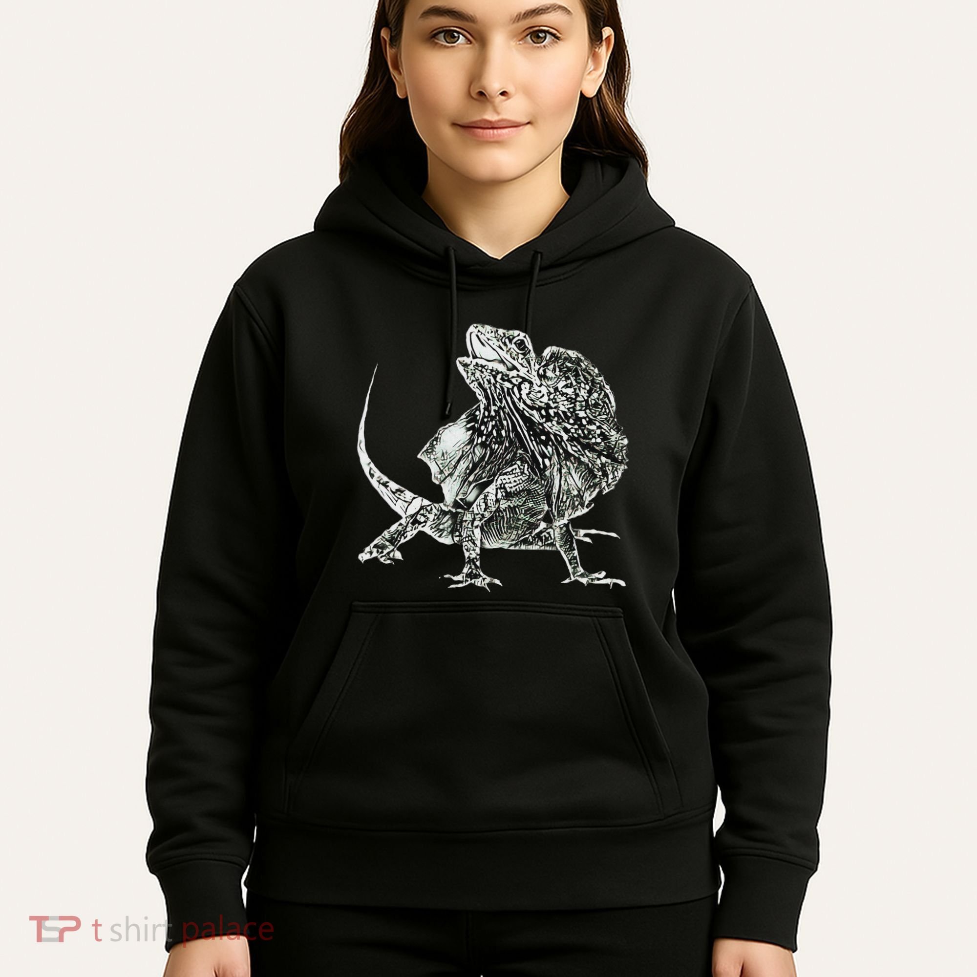 Frilled Lizard Terrarium Motif Reptiles Frilled Lizards Hoodie