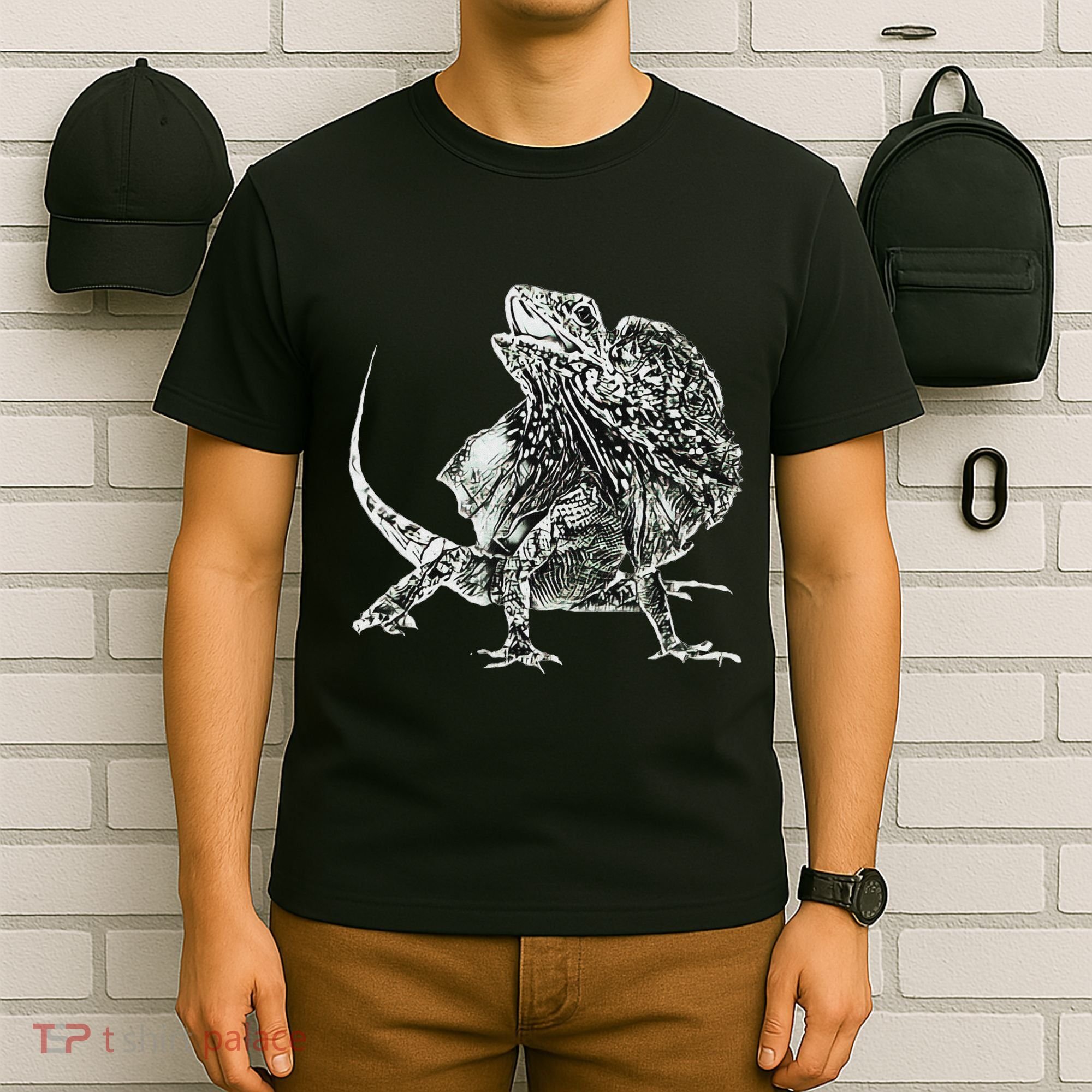 Frilled Lizard Terrarium Motif Reptiles Frilled Lizards T-Shirt
