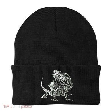 Frilled Lizard Terrarium Motif Reptiles Frilled Lizards Beanie