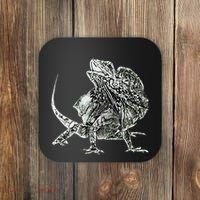 Frilled Lizard Terrarium Motif Reptiles Frilled Lizards Coaster thumb 0