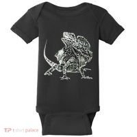 Frilled Lizard Terrarium Motif Reptiles Frilled Lizards Baby Bodysuit thumb 0