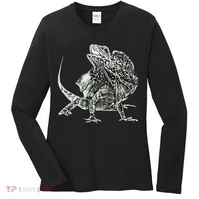 Frilled Lizard Terrarium Motif Reptiles Frilled Lizards Women's Long Sleeve Shirt