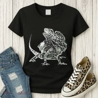 Frilled Lizard Terrarium Motif Reptiles Frilled Lizards Women's T-Shirt thumb 3