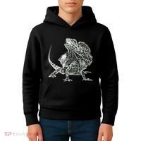 Frilled Lizard Terrarium Motif Reptiles Frilled Lizards Kids Hoodie thumb 4