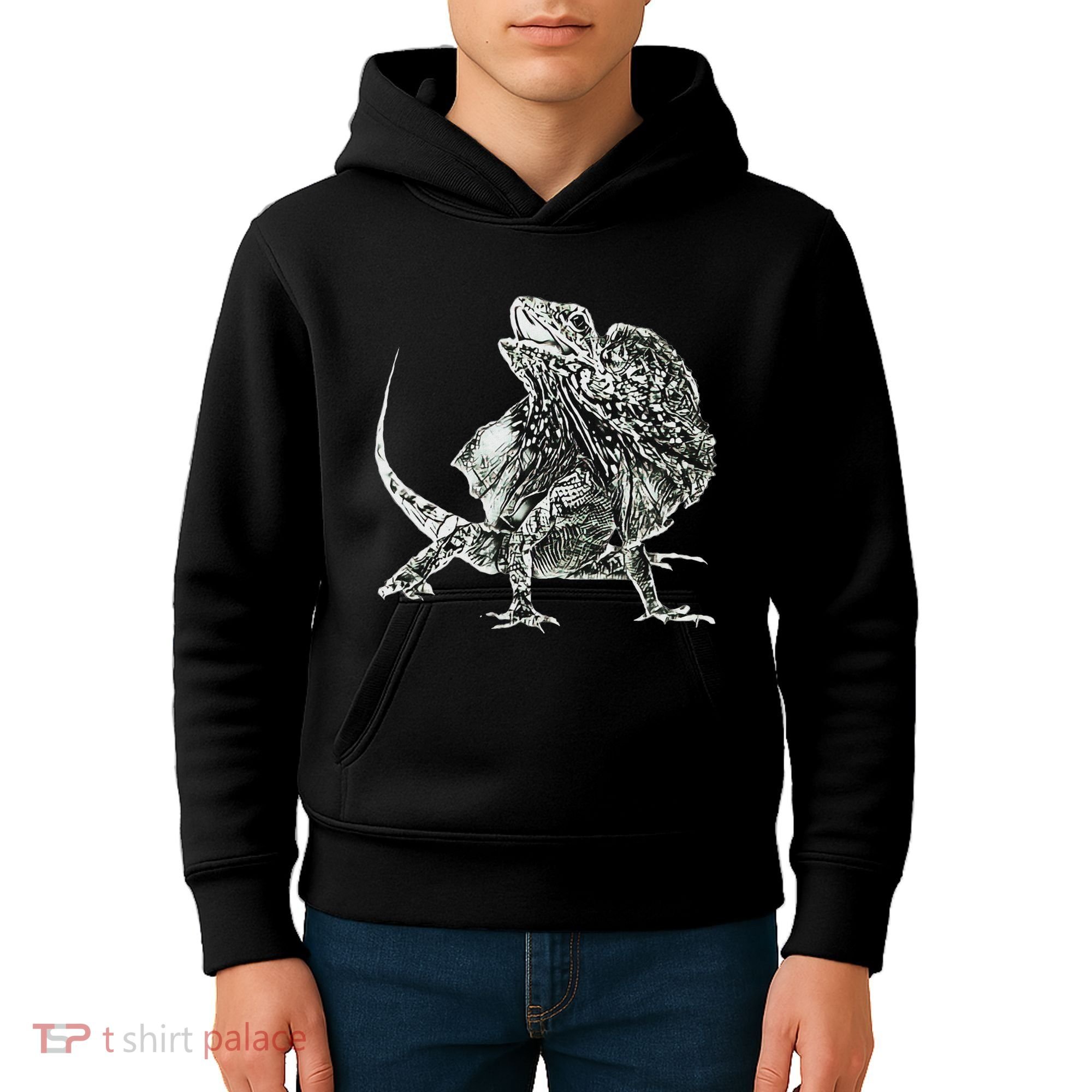 Frilled Lizard Terrarium Motif Reptiles Frilled Lizards Kids Hoodie