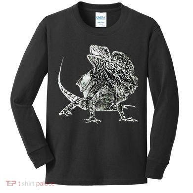 Frilled Lizard Terrarium Motif Reptiles Frilled Lizards Kids Long Sleeve Shirt