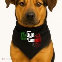 Funny Leave The Gun Take The Cannoli Italian Flag USA-Made Doggie Bandana thumb 1