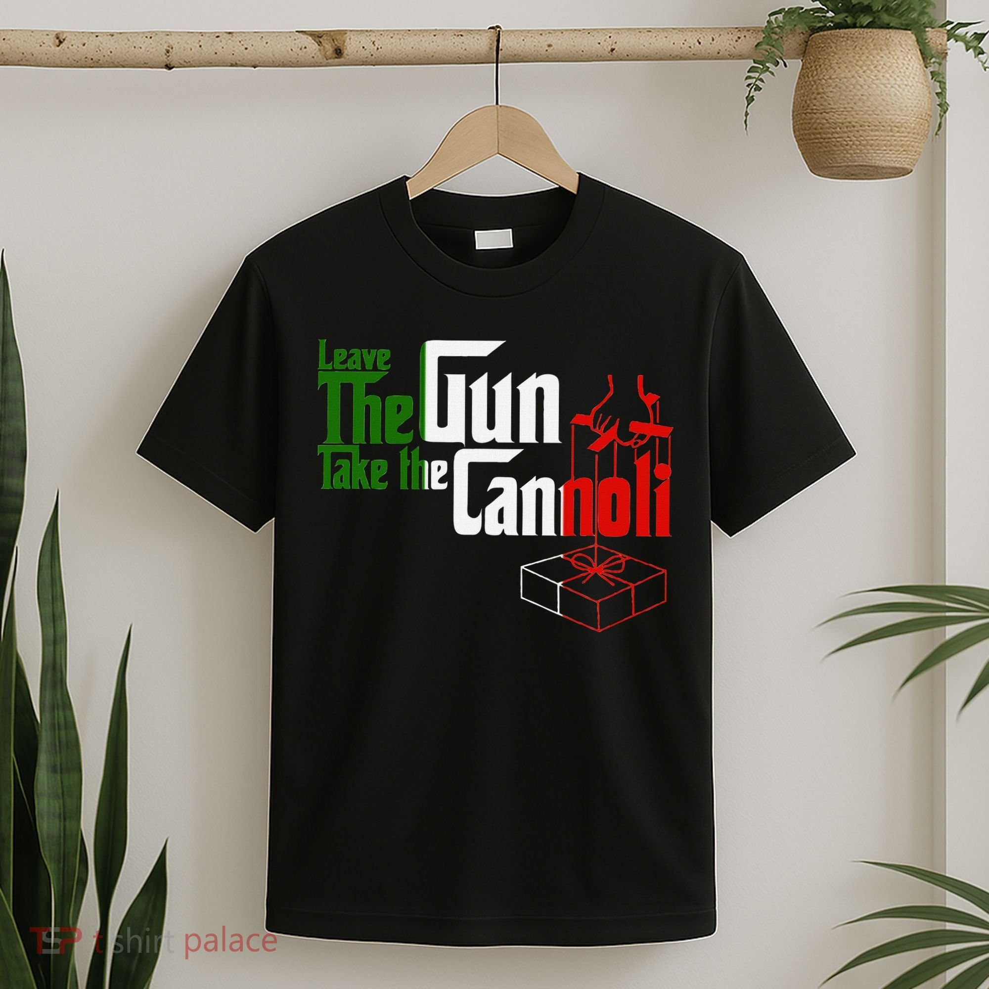 Funny Leave The Gun Take The Cannoli Italian Flag T-Shirt