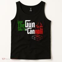 Funny Leave The Gun Take The Cannoli Italian Flag Tank Top thumb 2
