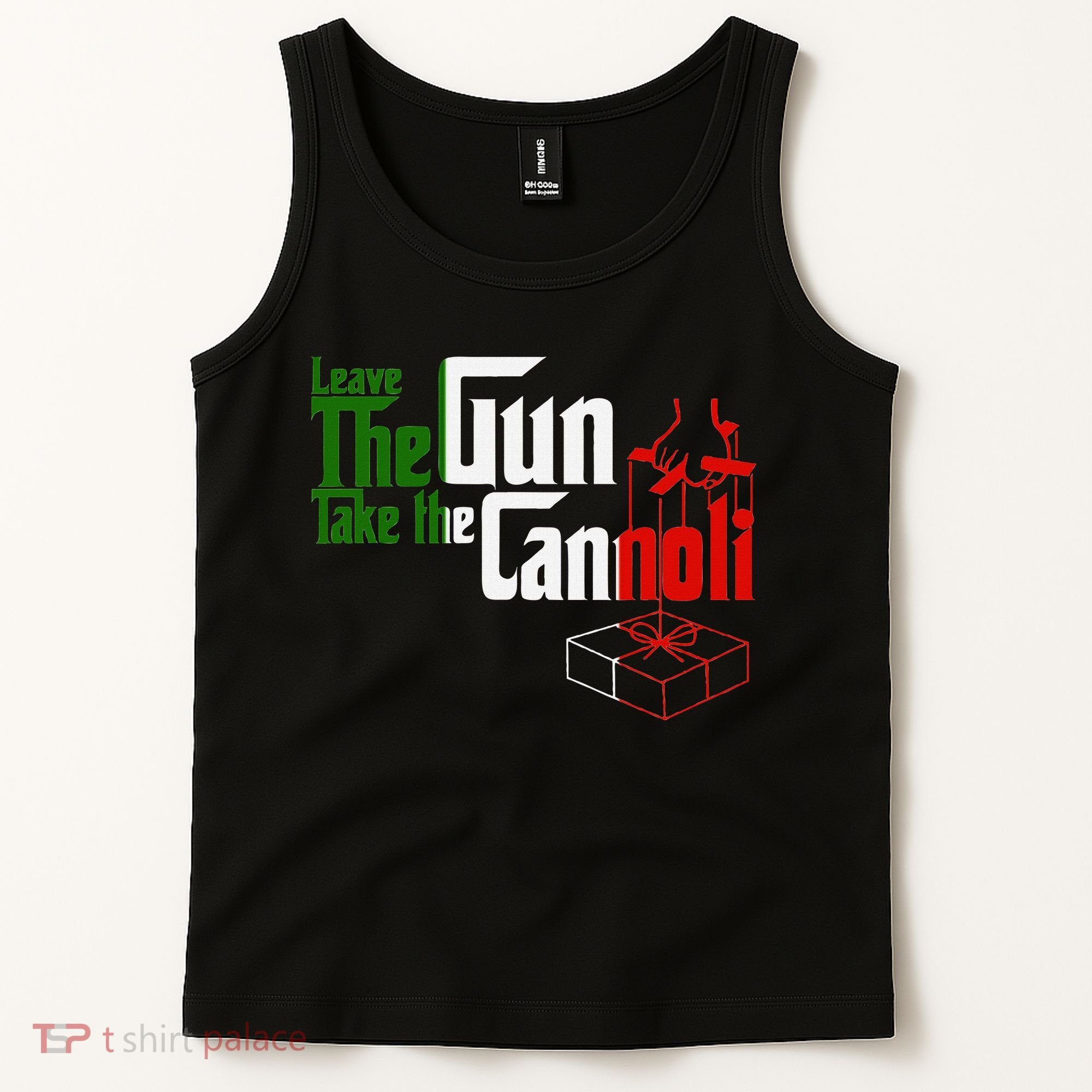 Funny Leave The Gun Take The Cannoli Italian Flag Tank Top