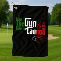 Funny Leave The Gun Take The Cannoli Italian Flag Golf Towel thumb 1