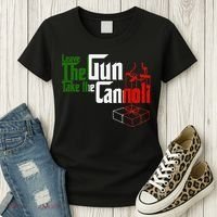 Funny Leave The Gun Take The Cannoli Italian Flag Women's T-Shirt thumb 3