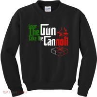 Funny Leave The Gun Take The Cannoli Italian Flag Kids Sweatshirt thumb 0