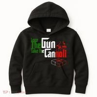 Funny Leave The Gun Take The Cannoli Italian Flag Kids Hoodie thumb 0
