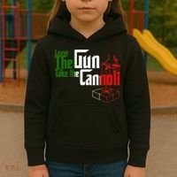 Funny Leave The Gun Take The Cannoli Italian Flag Kids Hoodie thumb 3