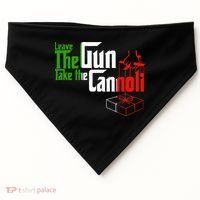 Funny Leave The Gun Take The Cannoli Italian Flag USA-Made Doggie Bandana thumb 0
