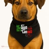Funny Leave The Gun Take The Cannoli Italian Flag USA-Made Doggie Bandana thumb 1