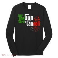 Funny Leave The Gun Take The Cannoli Italian Flag Long Sleeve Shirt thumb 0