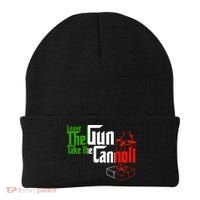 Funny Leave The Gun Take The Cannoli Italian Flag Beanie thumb 0