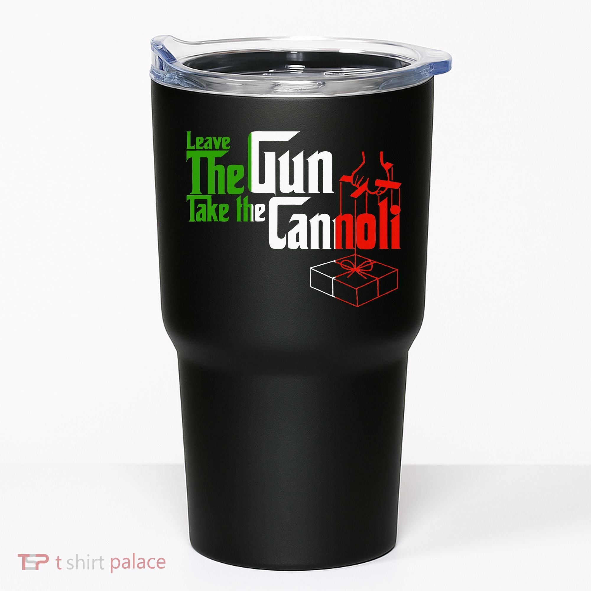 Funny Leave The Gun Take The Cannoli Italian Flag Tumbler