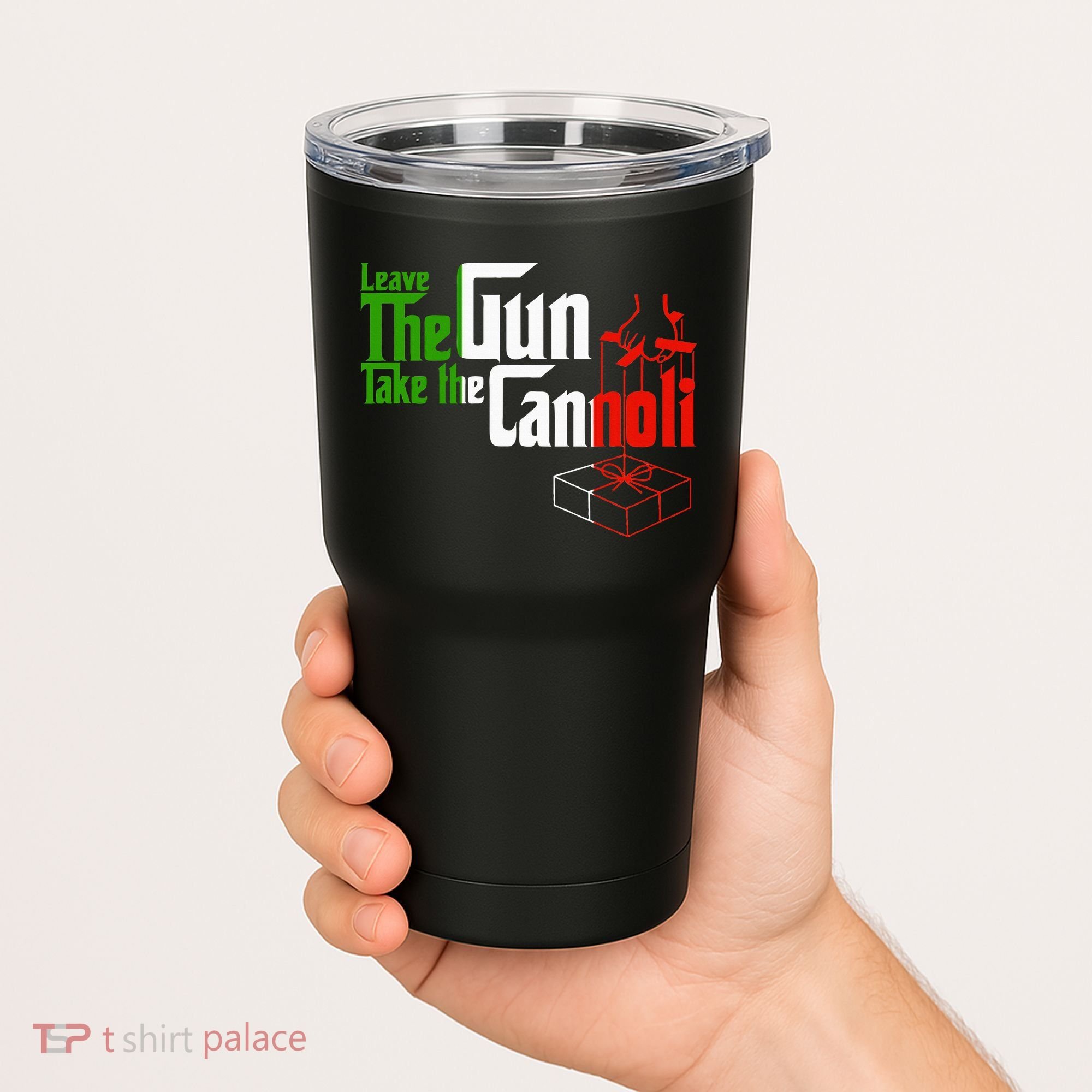 Funny Leave The Gun Take The Cannoli Italian Flag Tumbler