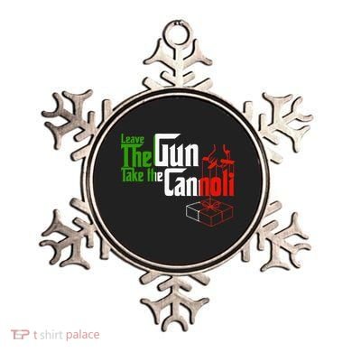 Funny Leave The Gun Take The Cannoli Italian Flag Ornament