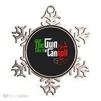Funny Leave The Gun Take The Cannoli Italian Flag Ornament thumb 0