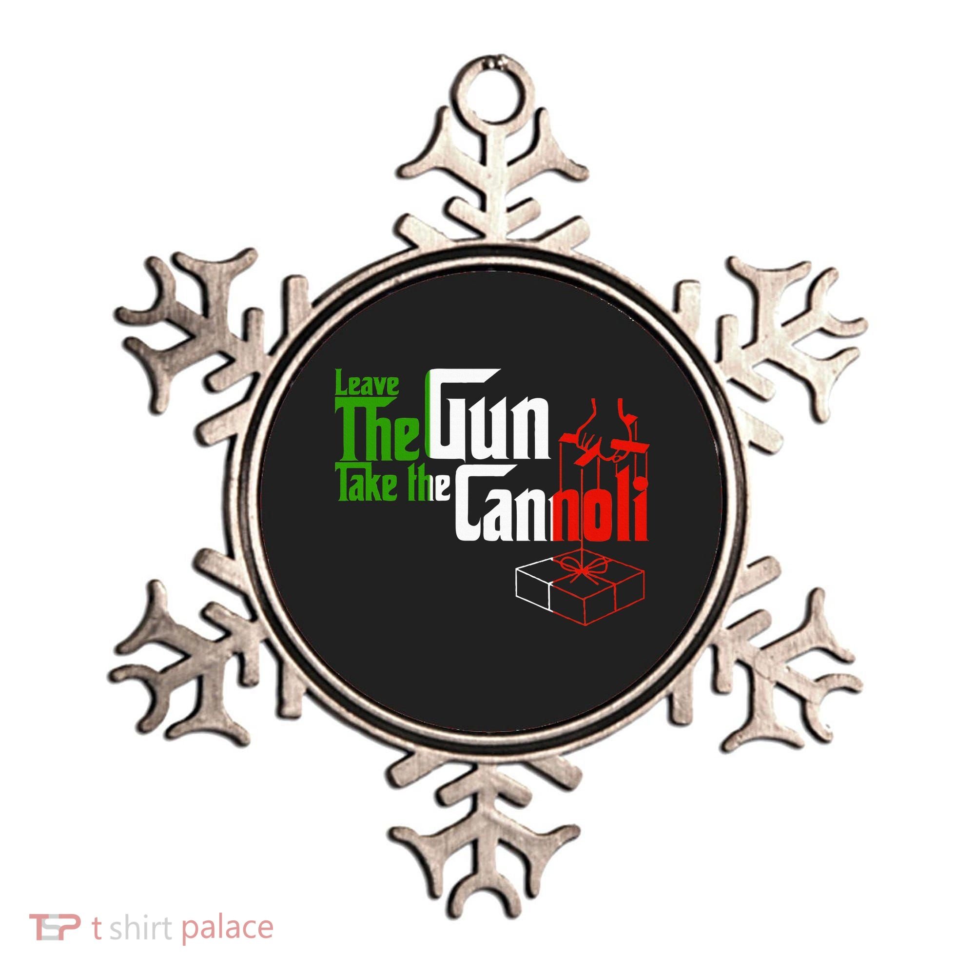 Funny Leave The Gun Take The Cannoli Italian Flag Ornament