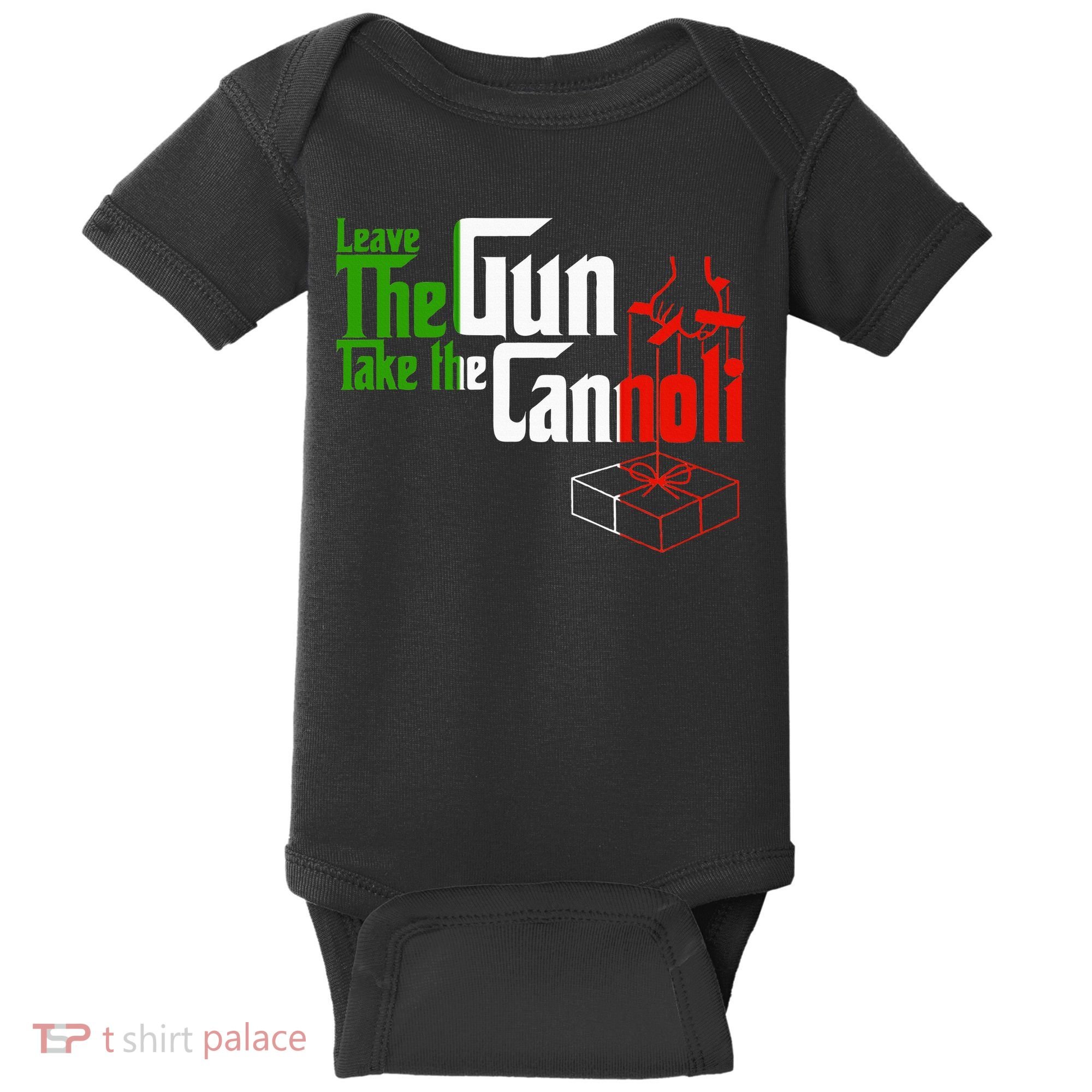 Funny Leave The Gun Take The Cannoli Italian Flag Baby Bodysuit