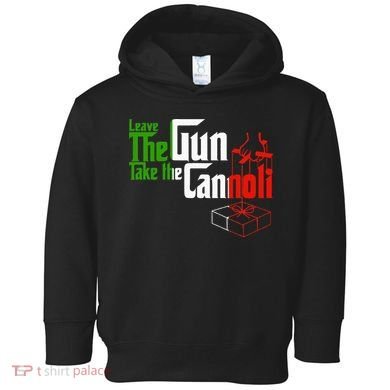 Funny Leave The Gun Take The Cannoli Italian Flag Toddler Hoodie