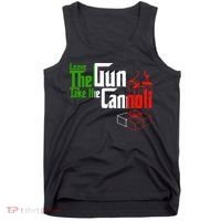 Funny Leave The Gun Take The Cannoli Italian Flag Tank Top thumb 0