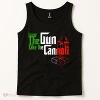 Funny Leave The Gun Take The Cannoli Italian Flag Tank Top thumb 2
