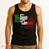 Funny Leave The Gun Take The Cannoli Italian Flag Tank Top thumb 3