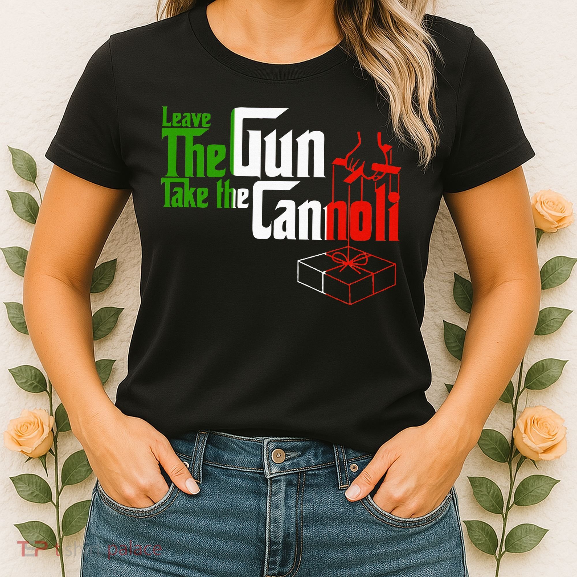 Funny Leave The Gun Take The Cannoli Italian Flag Women's T-Shirt